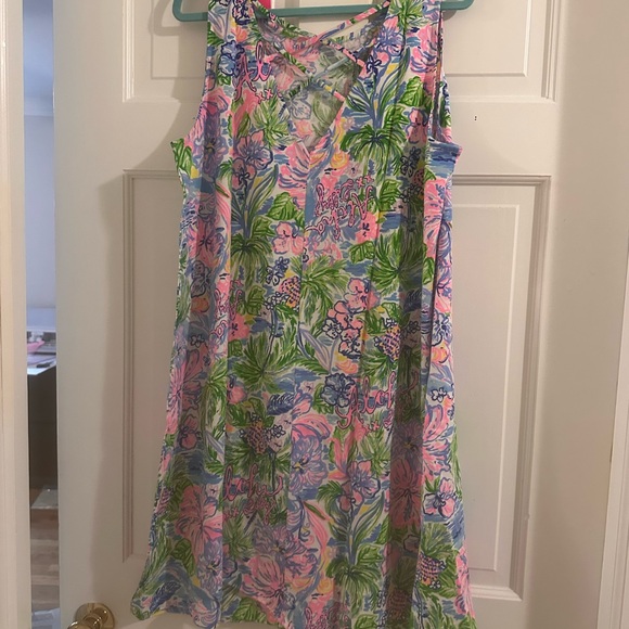 Lilly Pulitzer Kristen Floral Dress in Pink and Blue - Picture 2 of 5